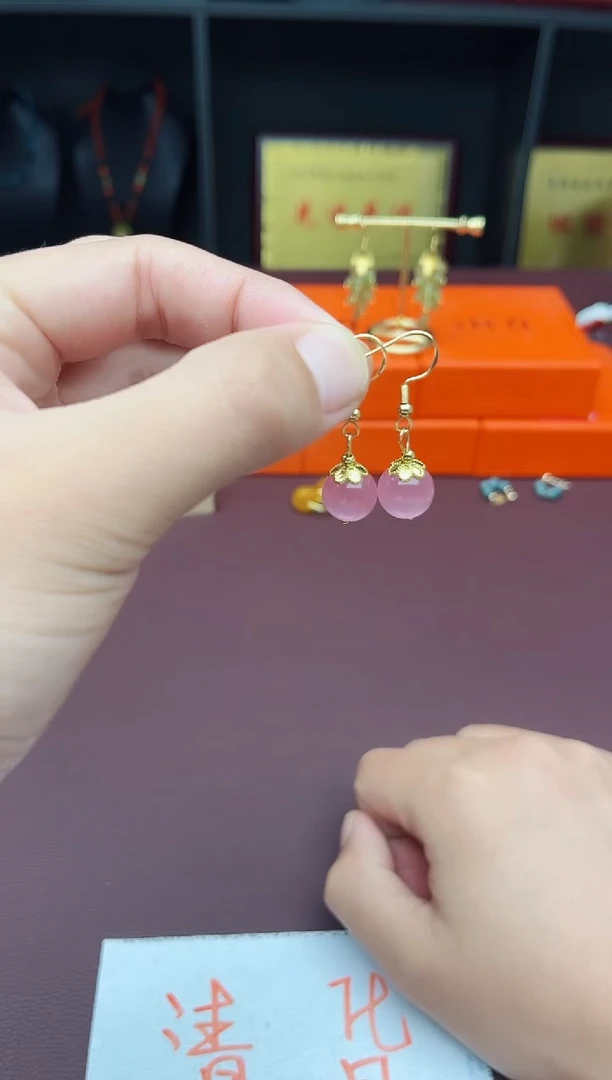 玛瑙/玉髓耳饰银S925镶嵌301000