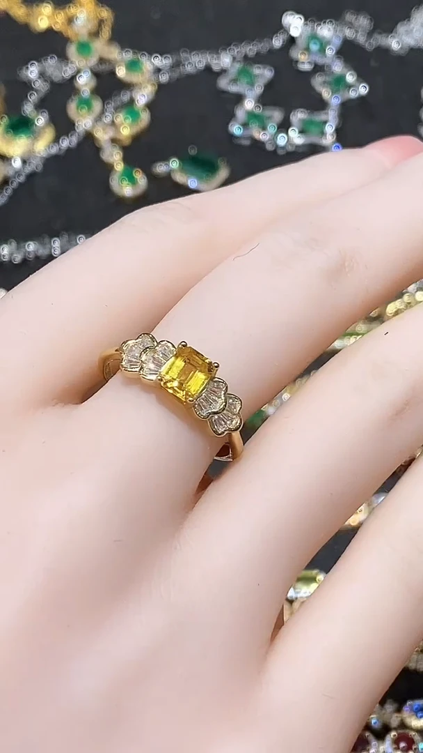 蓝宝石戒指银S925镶嵌戒指