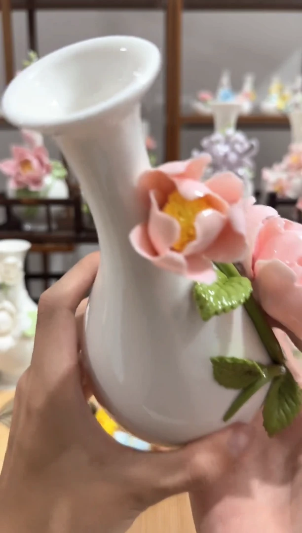 牡丹花陶瓷大花瓶