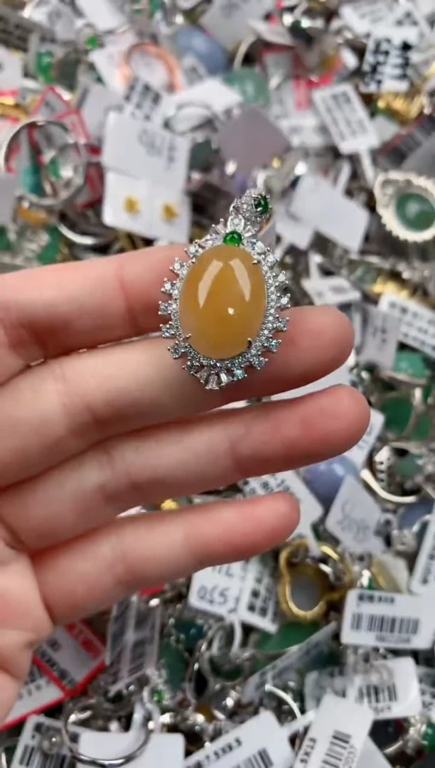 银S925镶嵌戒指翡翠555----4