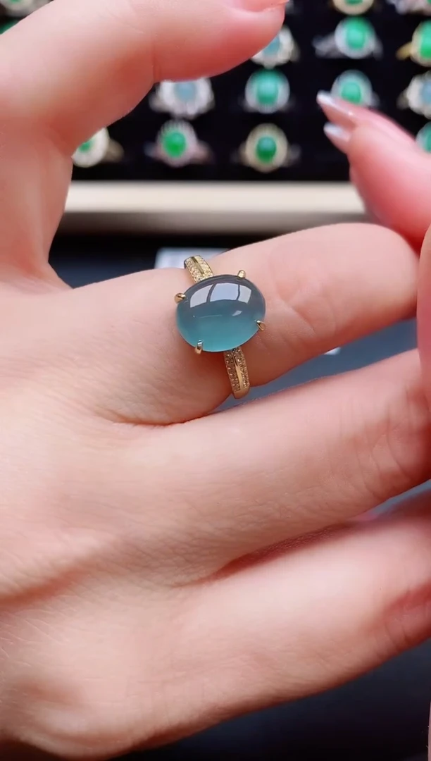 【闪购商品】翡翠戒指银S925镶嵌08000