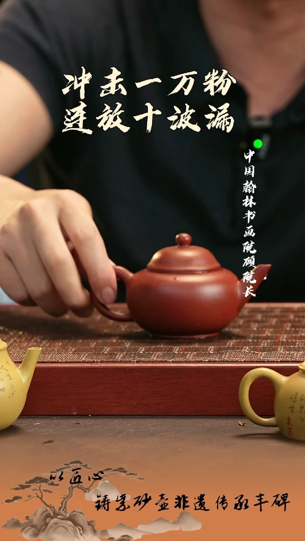 茶杯紫砂宜兴紫砂壶 红皮龙 水平