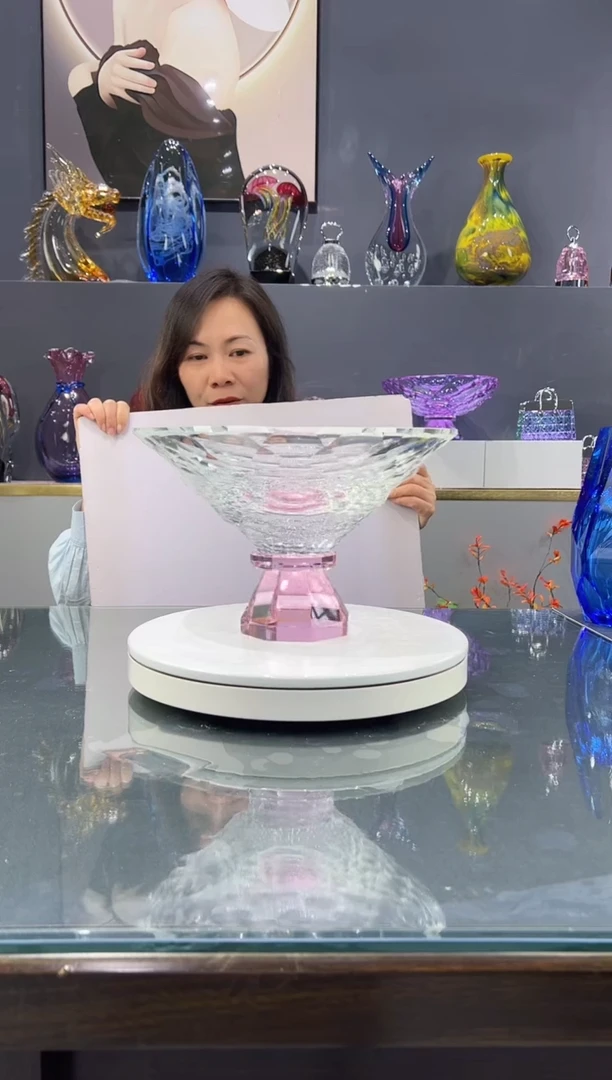 手工艺品琉璃  水晶琉璃果碗1个