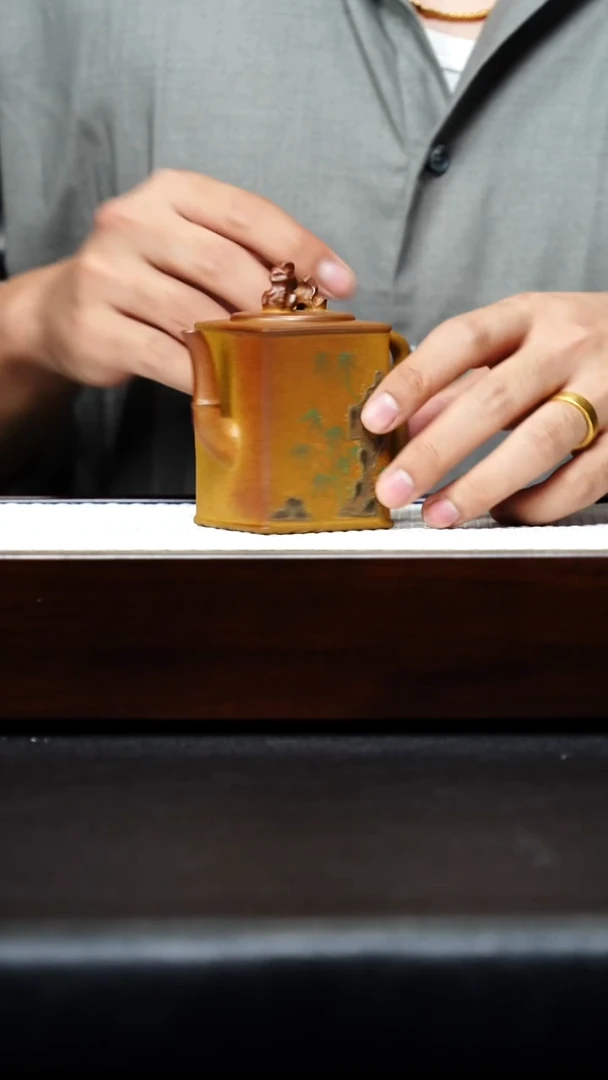 茶杯紫砂宜兴紫砂 方山竹韵 黄金段 冯永生 h412