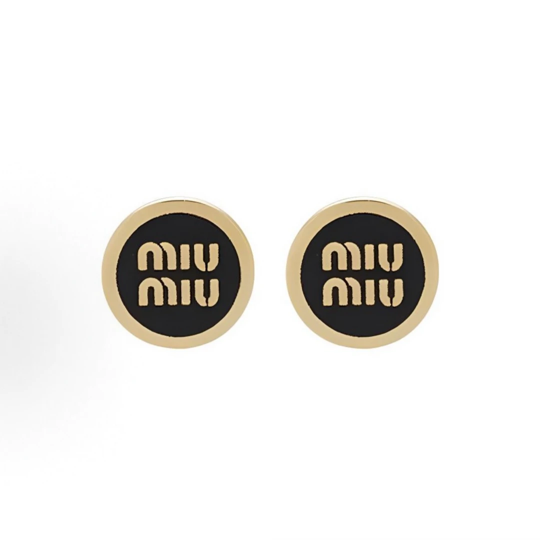 未使用 MIU MIU/缪缪 字母标识徽章耳环