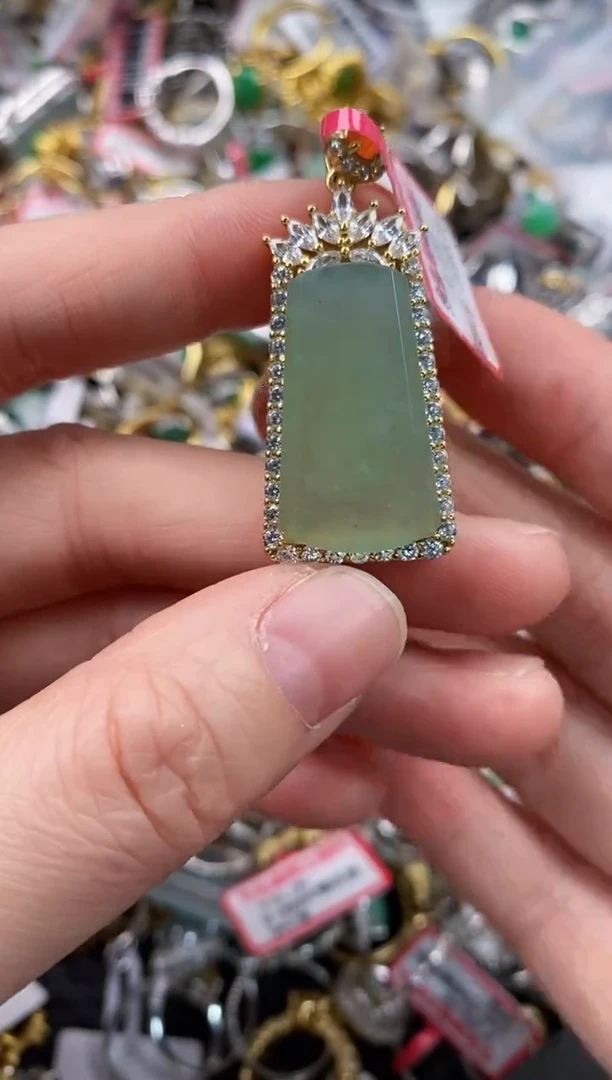 银S925镶嵌戒指翡翠222   1