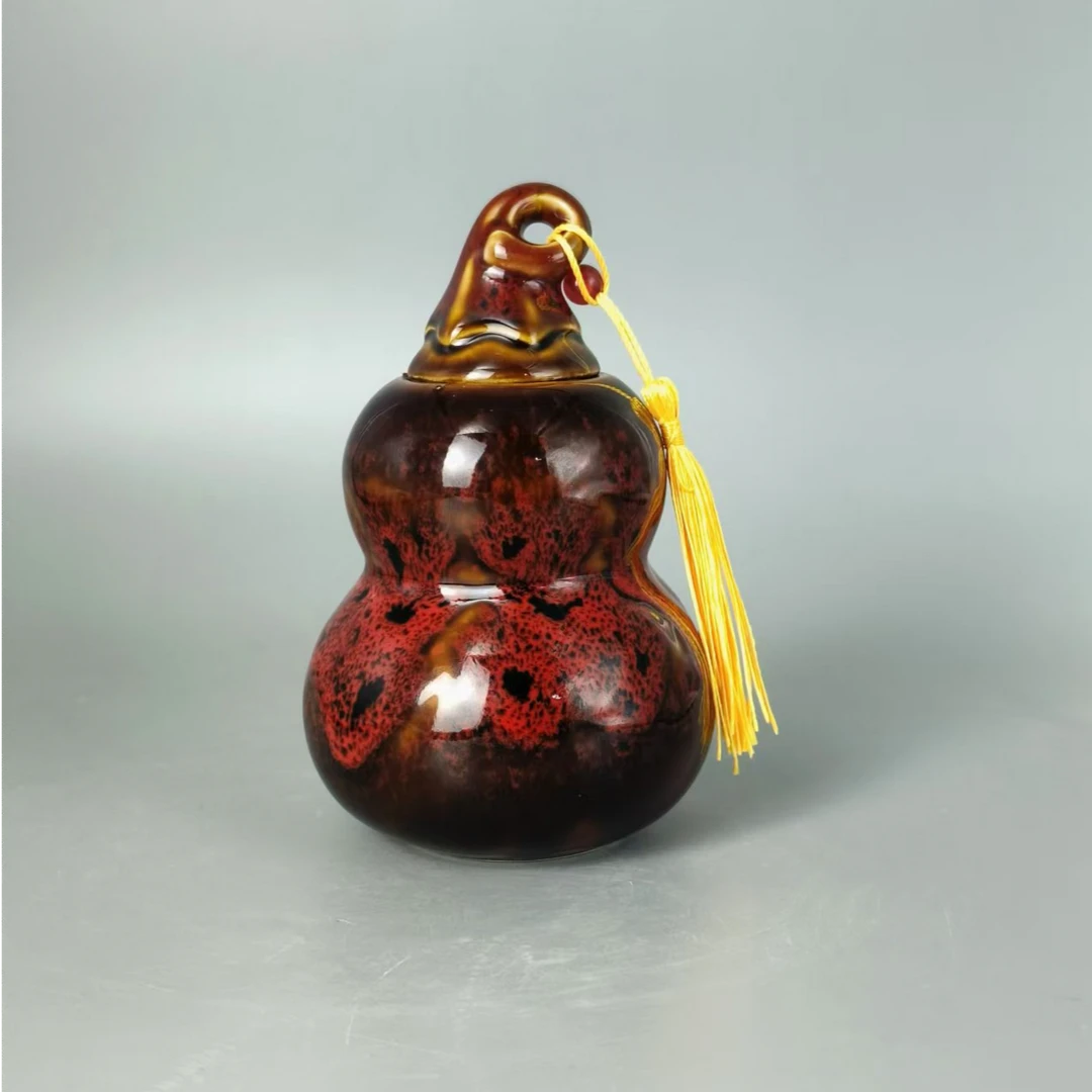 景德镇陶瓷/色釉/葫芦茶叶罐