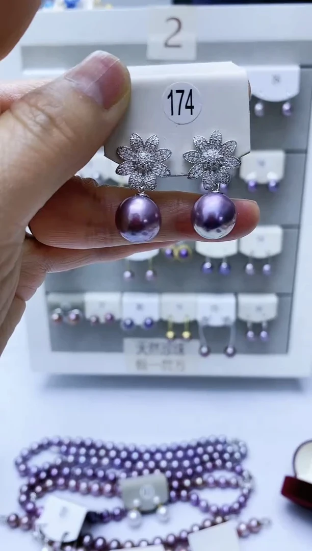 【闪购商品】淡水珍珠耳饰银S925镶嵌174