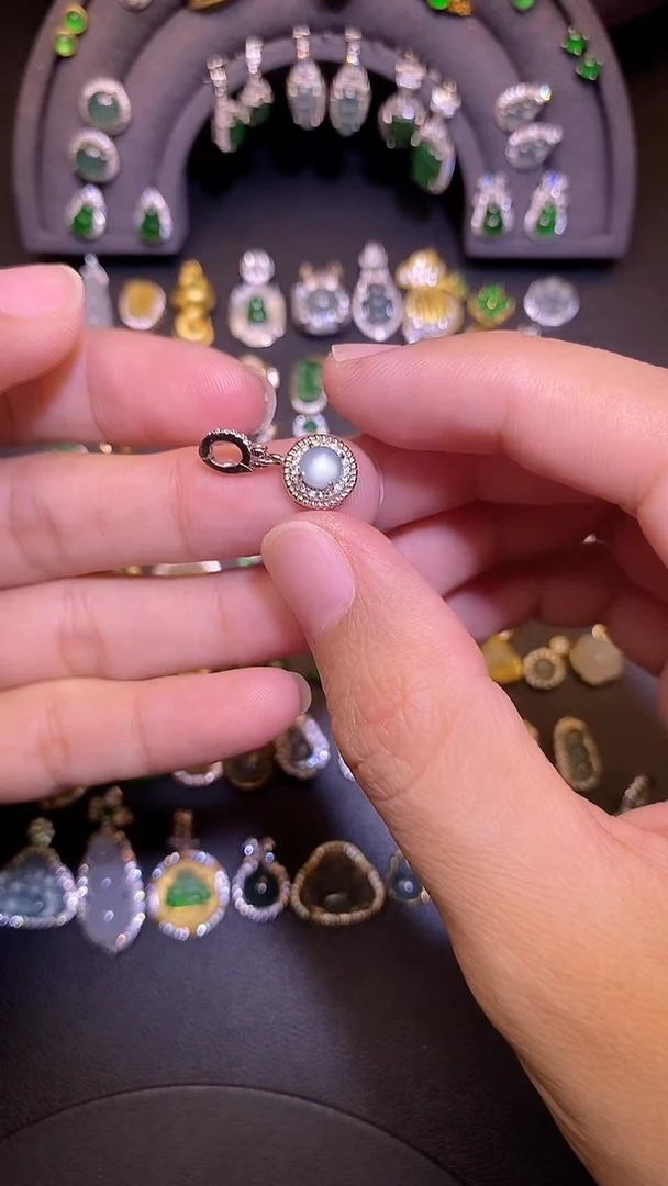 吊坠(不含链)银S925镶嵌翡翠1