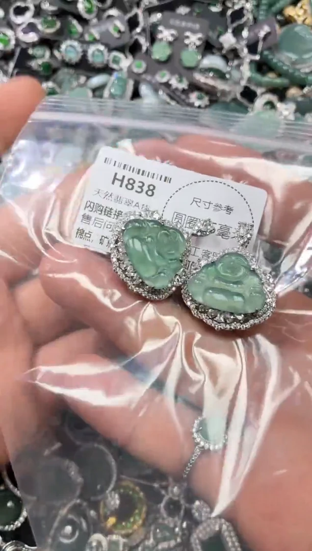 翡翠未镶嵌颈饰H838多样性发其一