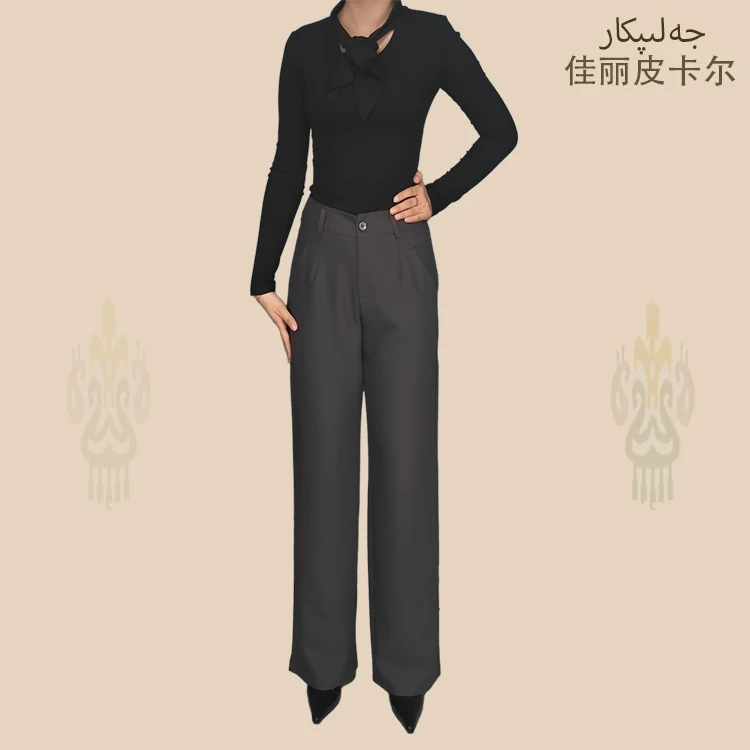 佳丽皮卡尔新款时尚高级感显瘦显腿长设计感女裤8255