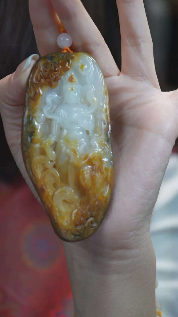 颈饰未镶嵌和田玉观音