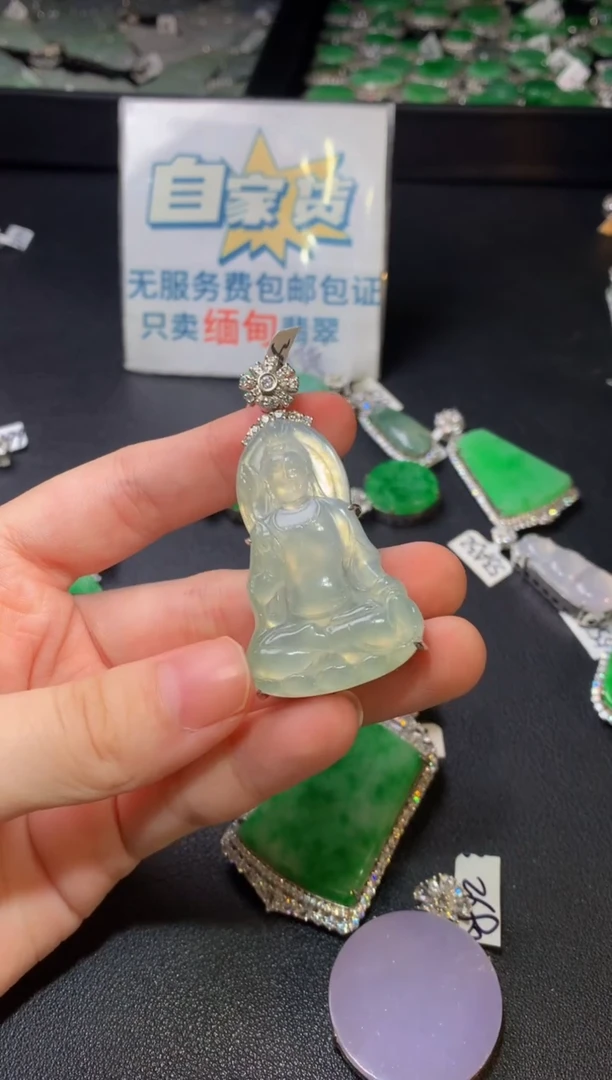 颈饰银S925镶嵌翡翠翡翠