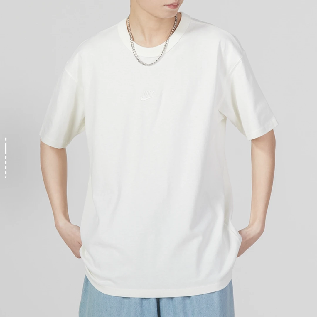 NIKE/耐克【商场同款】男子帆白色纯色圆领T恤运动休闲 DO7393133