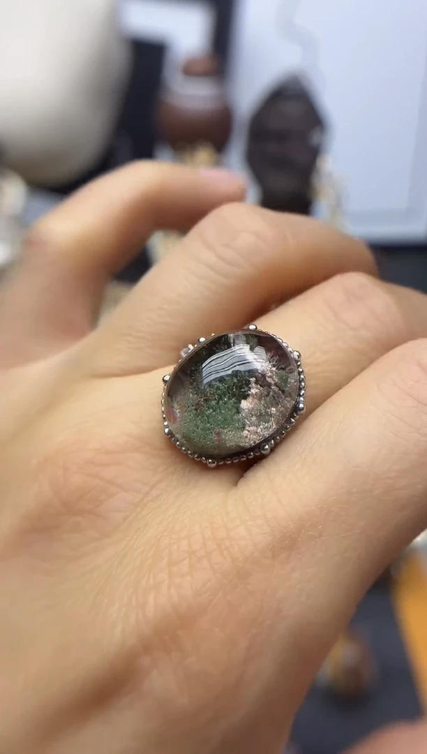 银S925镶嵌珠宝半成品紫晶水晶水晶