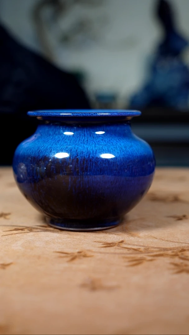 原矿石钧瓷茶器摆件