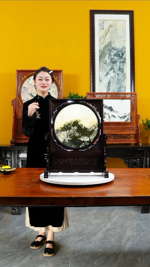 石材天然大理石画摆件