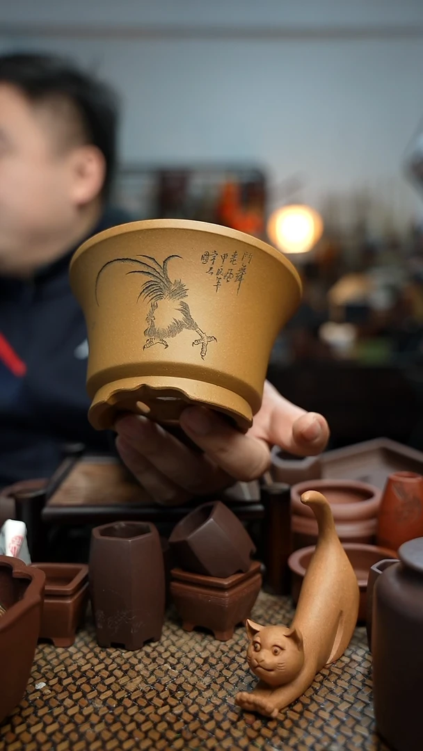 紫砂花盆長木軒精品紫砂