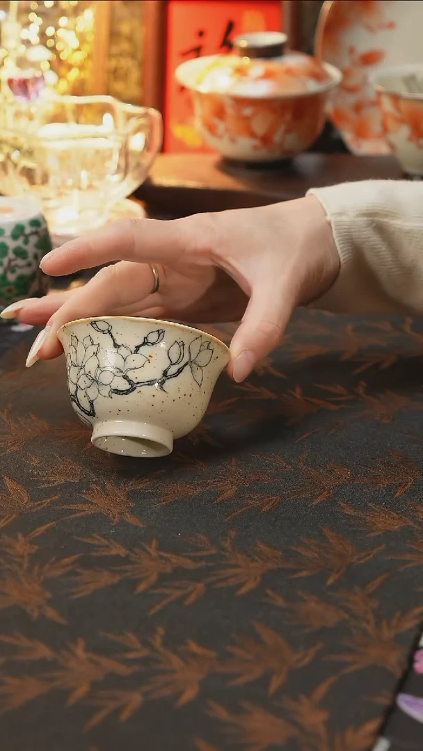 杯景德镇陶瓷杯碗柴烧多人
