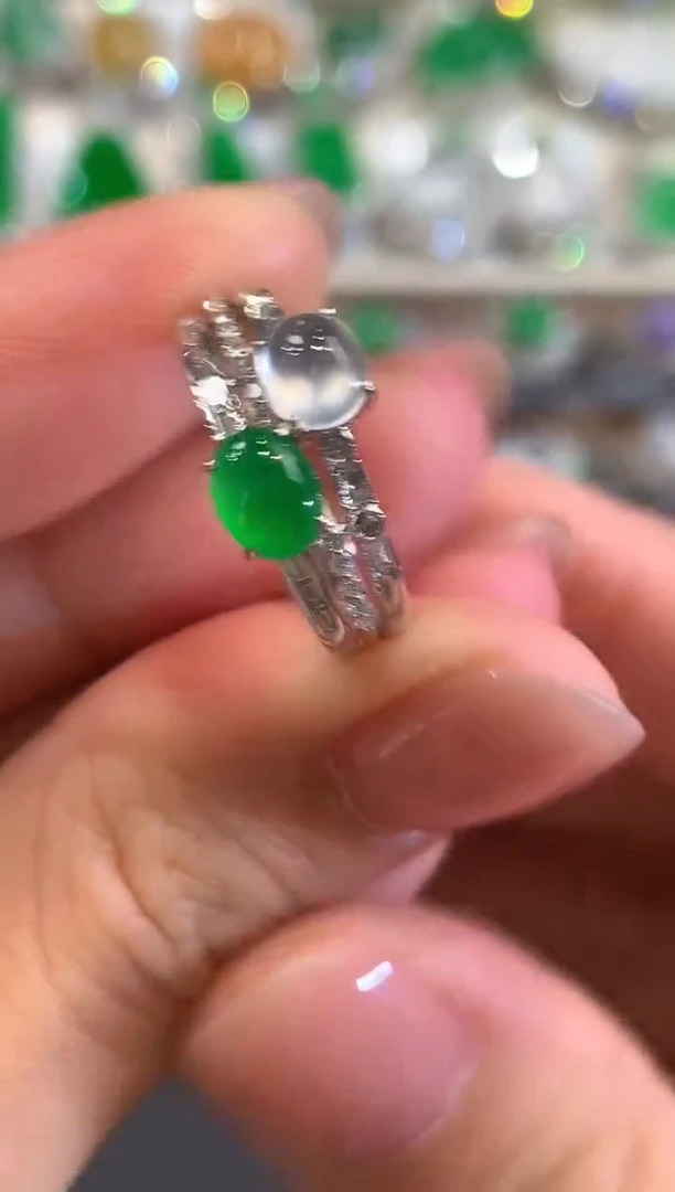 18K金镶嵌戒指翡翠a68多样性一件发货