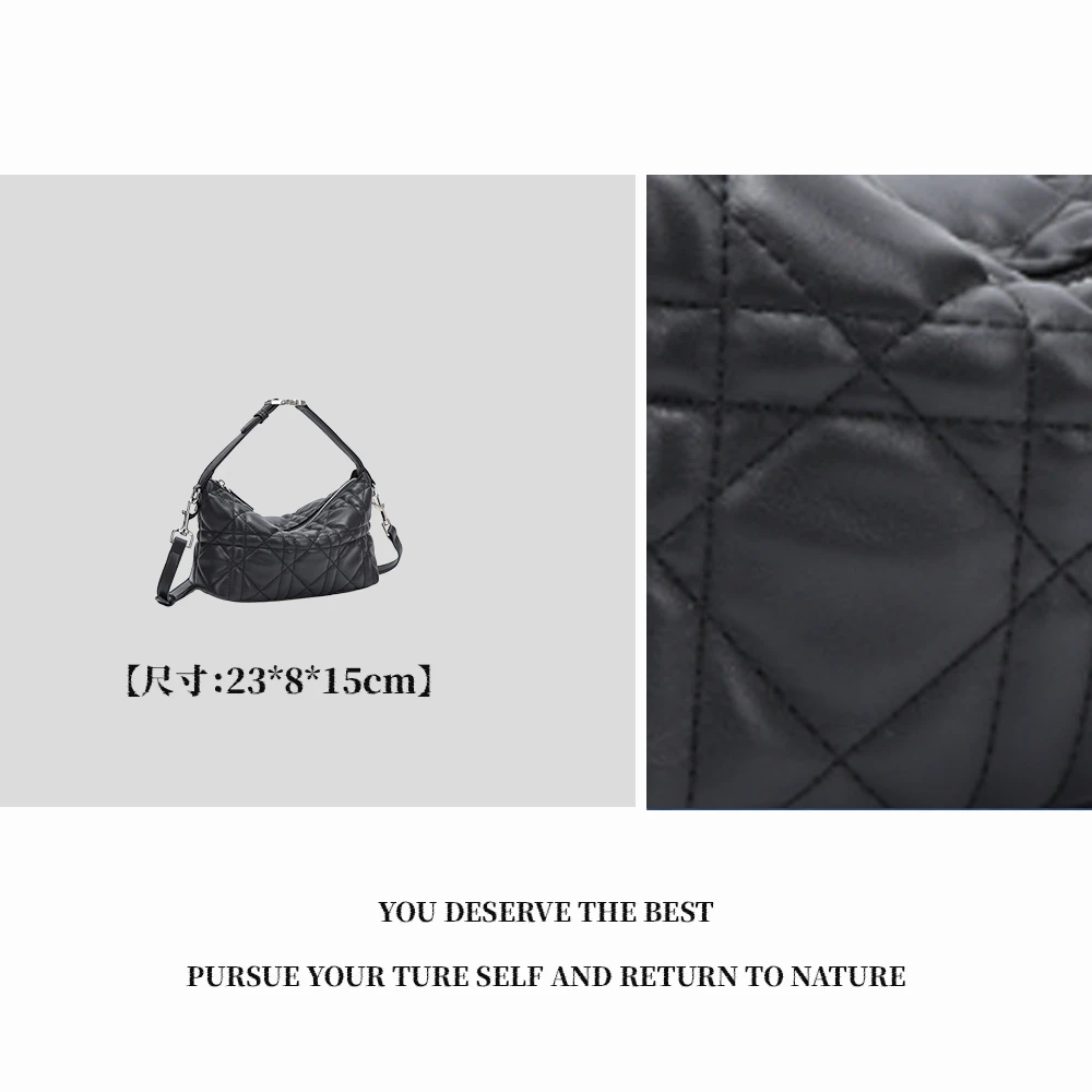 【特特甄选】QYX-2025002-黑色轻奢女女士单肩手拎牛皮包休闲时尚