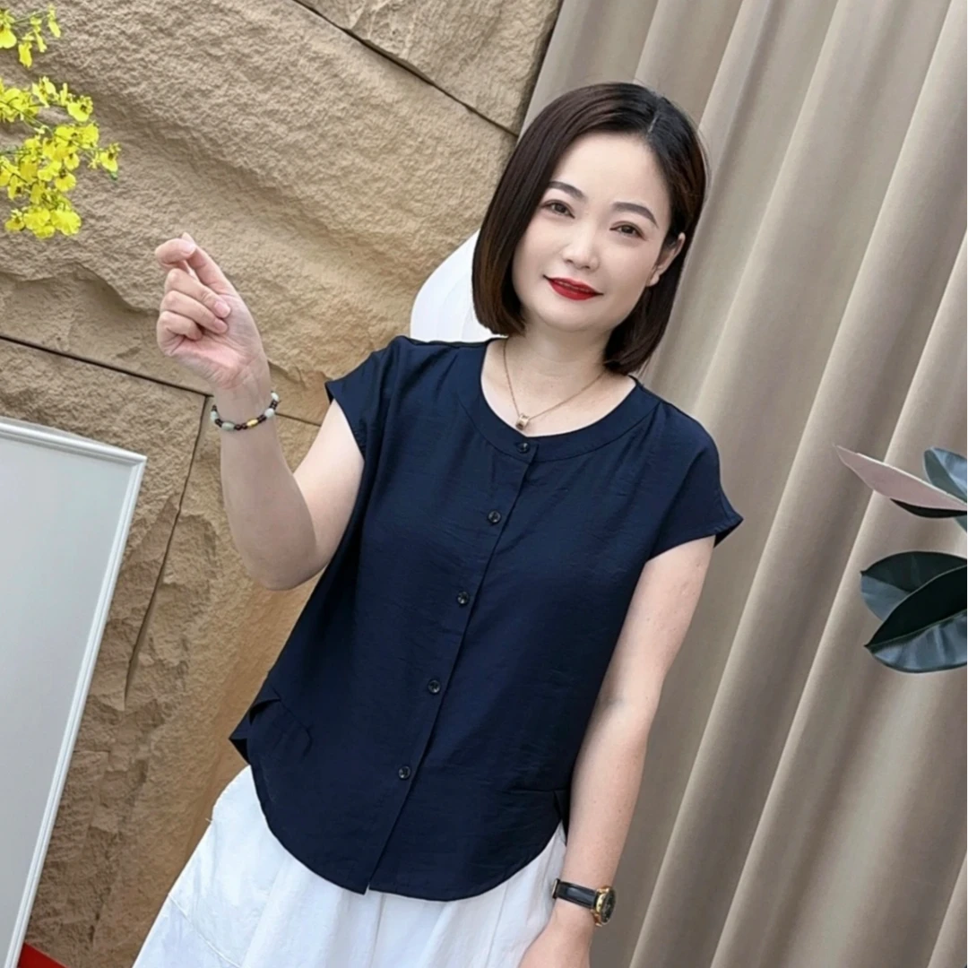 0717-2夏季爆款新款显瘦休闲洋气宽松衬衫上衣女