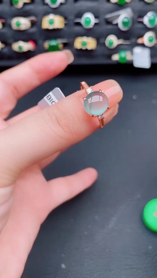 翡翠戒指银S925镶嵌天然a货翡翠168