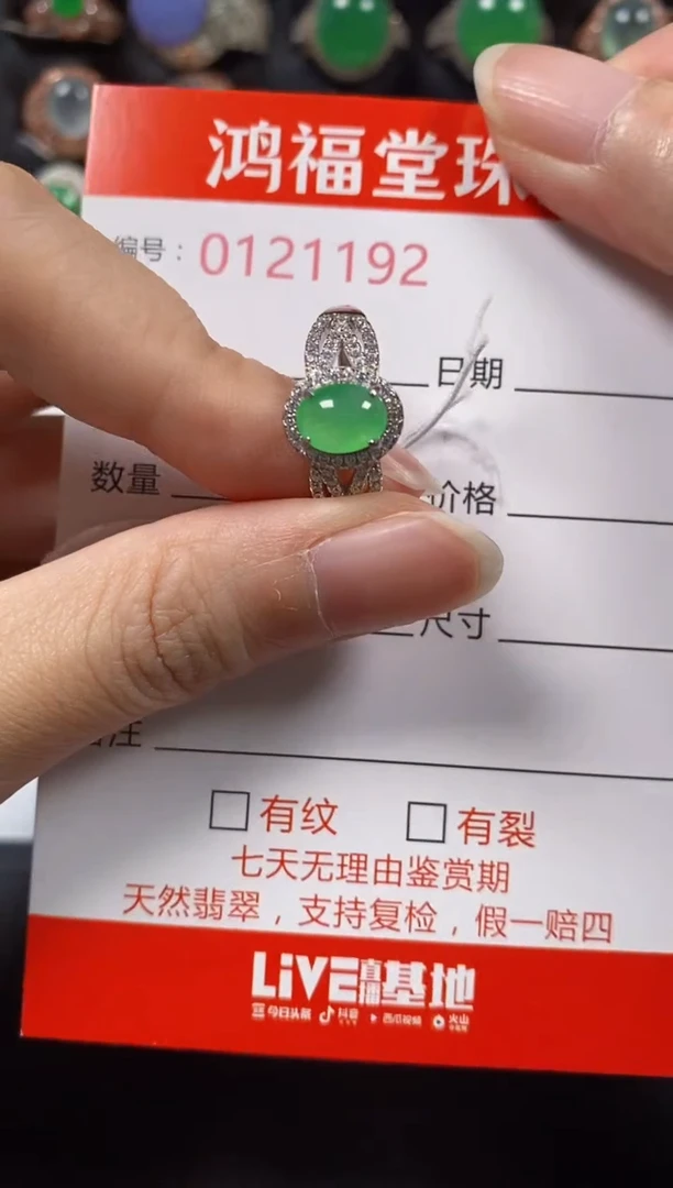 银S925镶嵌戒指翡翠1192