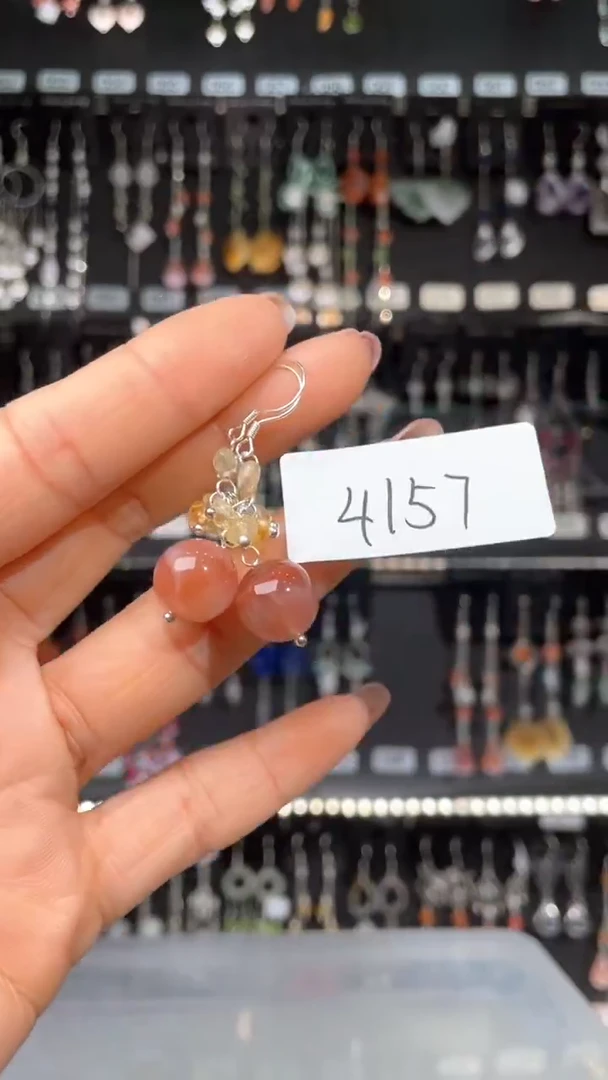 紫晶耳饰银S925镶嵌喜欢拍