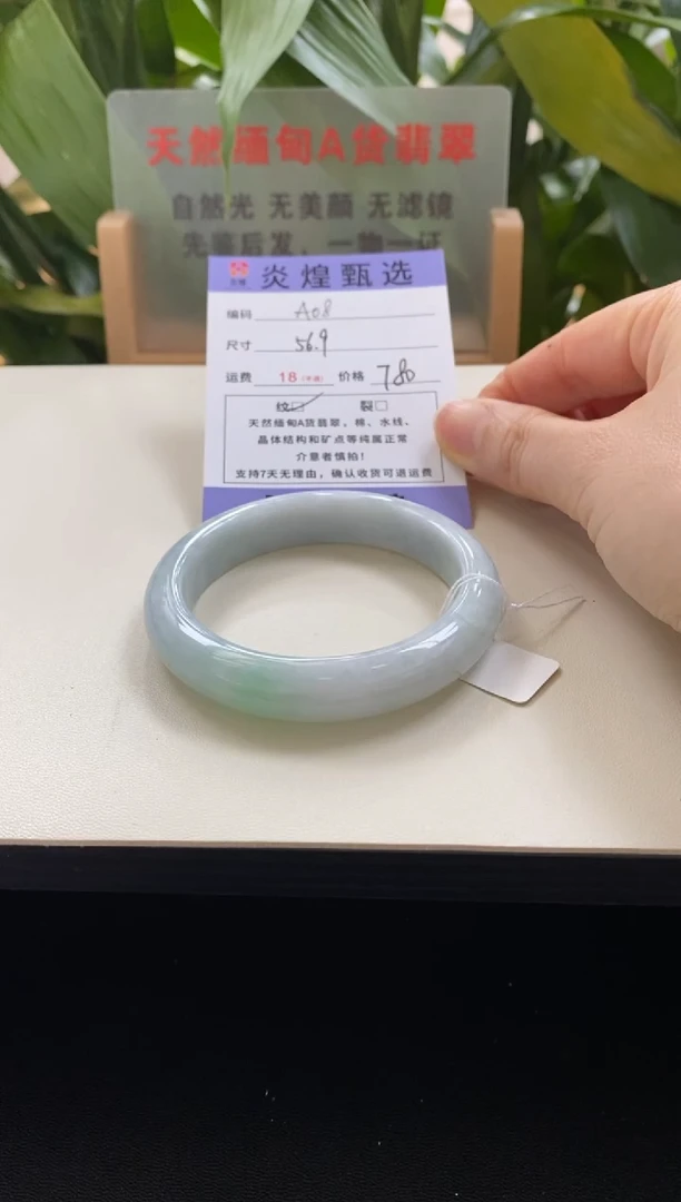 未镶嵌手镯翡翠圈口57编码a08