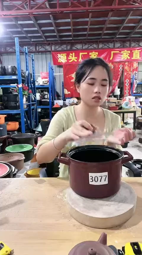 3077瑕疵紫色锅带盖