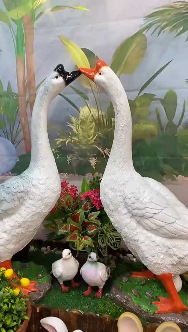 树脂可爱大白鹅摆件