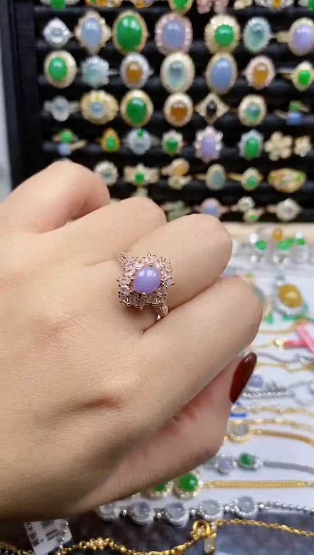 银S925镶嵌戒指翡翠9224