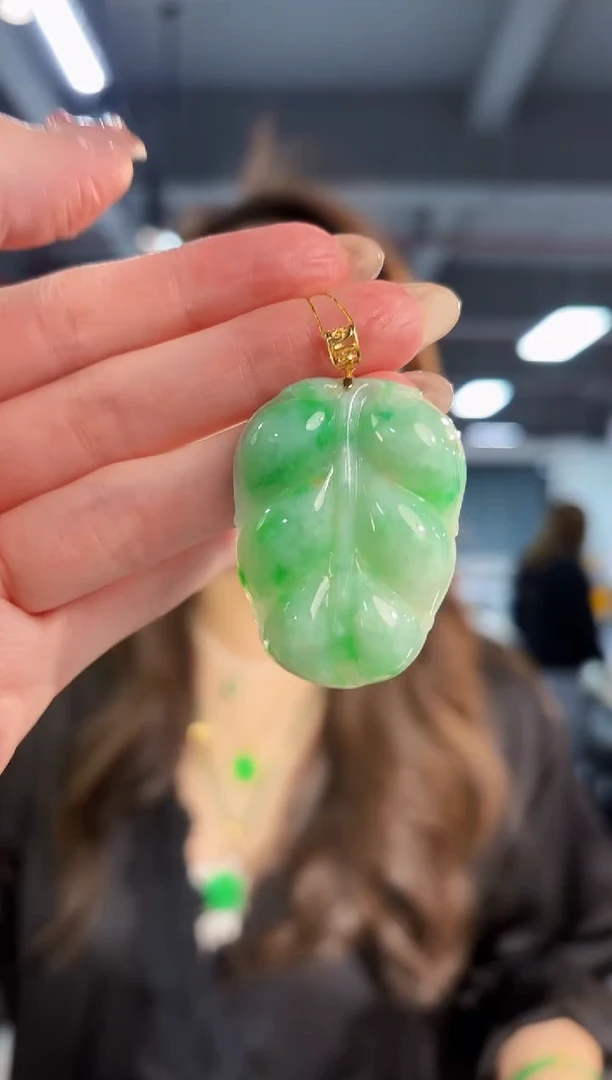 【闪购商品】翡翠颈饰18K金镶嵌缅料A货/支持复检/一件