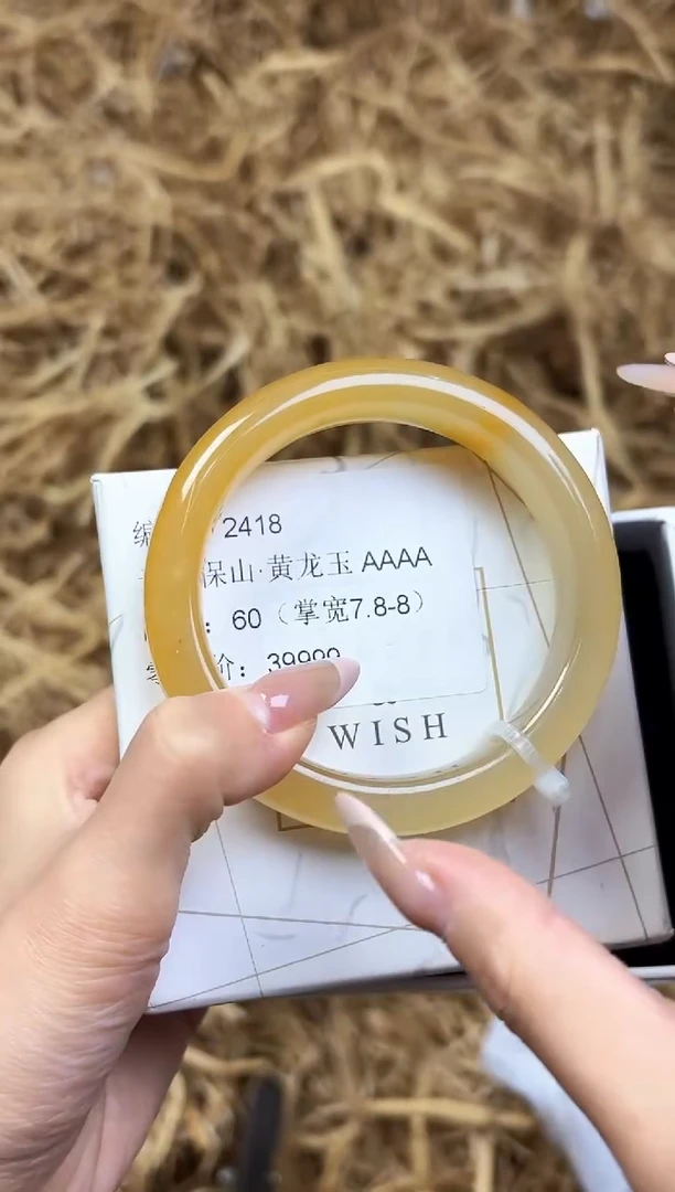 未镶嵌手镯石英质玉2418--圈口60