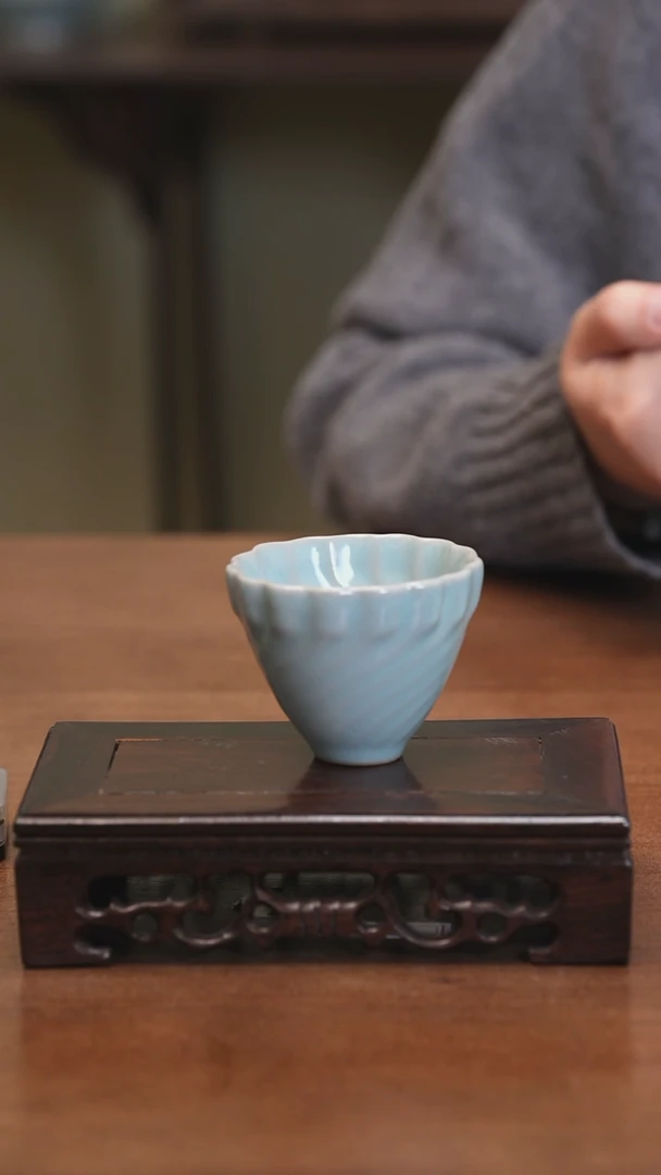 【闪购商品】Y宝丰宋官窑原产地汝瓷旋花杯