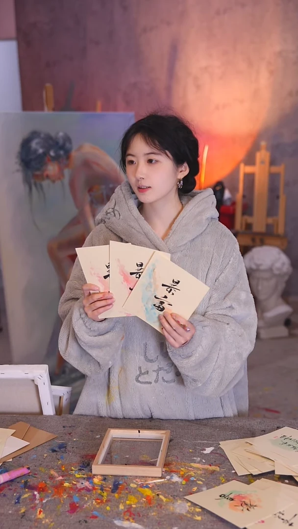 【闪购商品】油画暴富纯手写书法字体