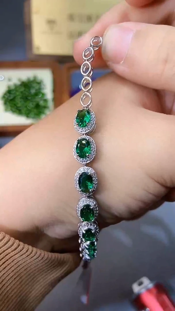 【闪购商品】透辉石手链银S925镶嵌354