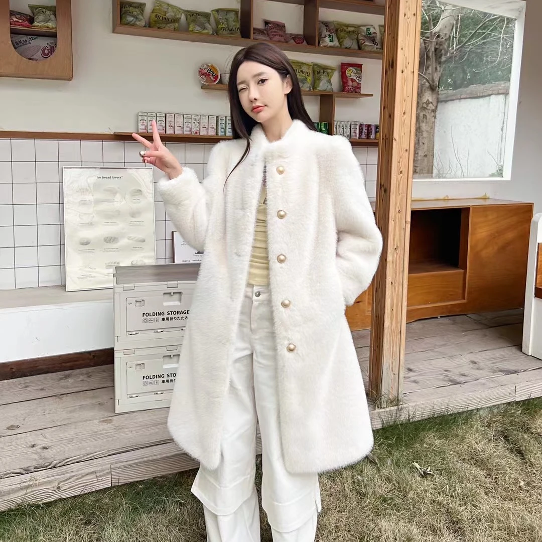 人造皮草 2025新款毛毛外套中长款显瘦品质时尚气质女士时尚秋冬