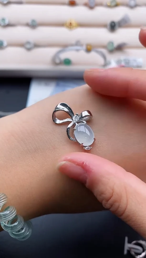 银S925镶嵌戒指翡翠555555+9