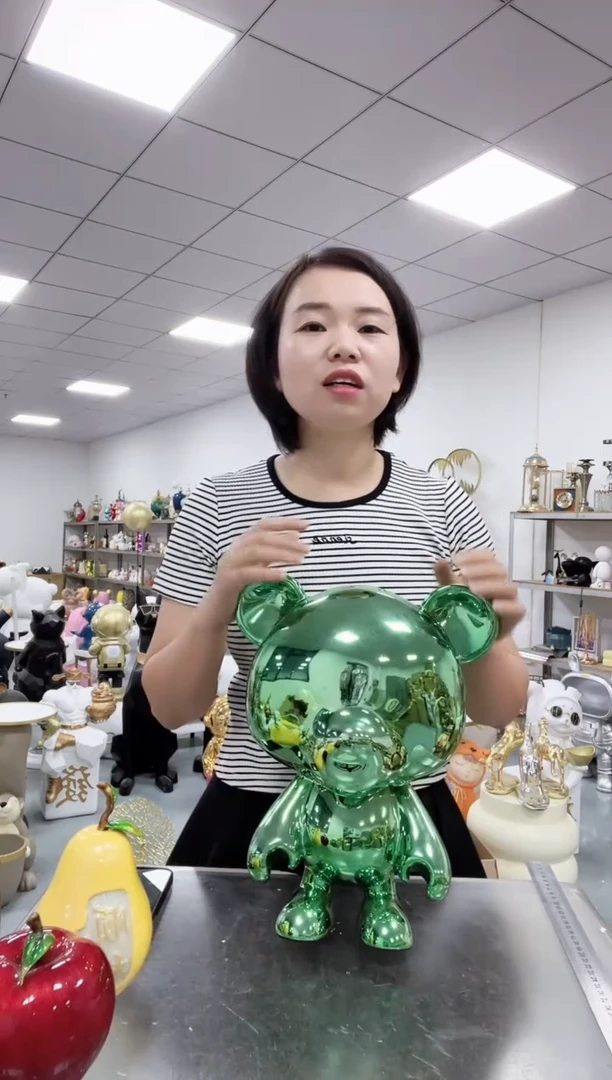 悦美陶瓷大头熊绿色