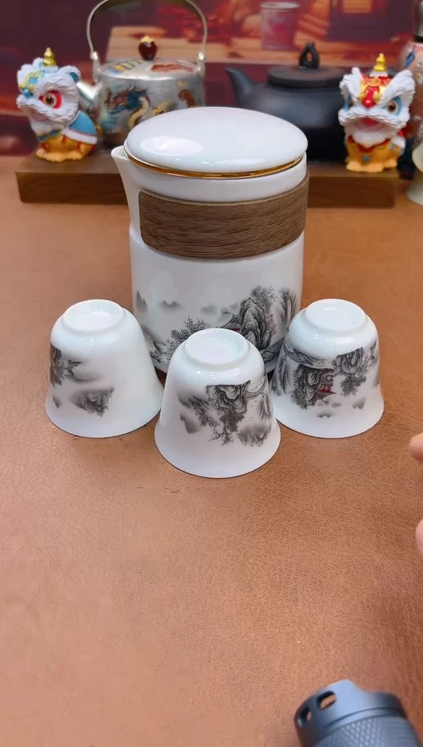 陶瓷茶具摆件旅行套组