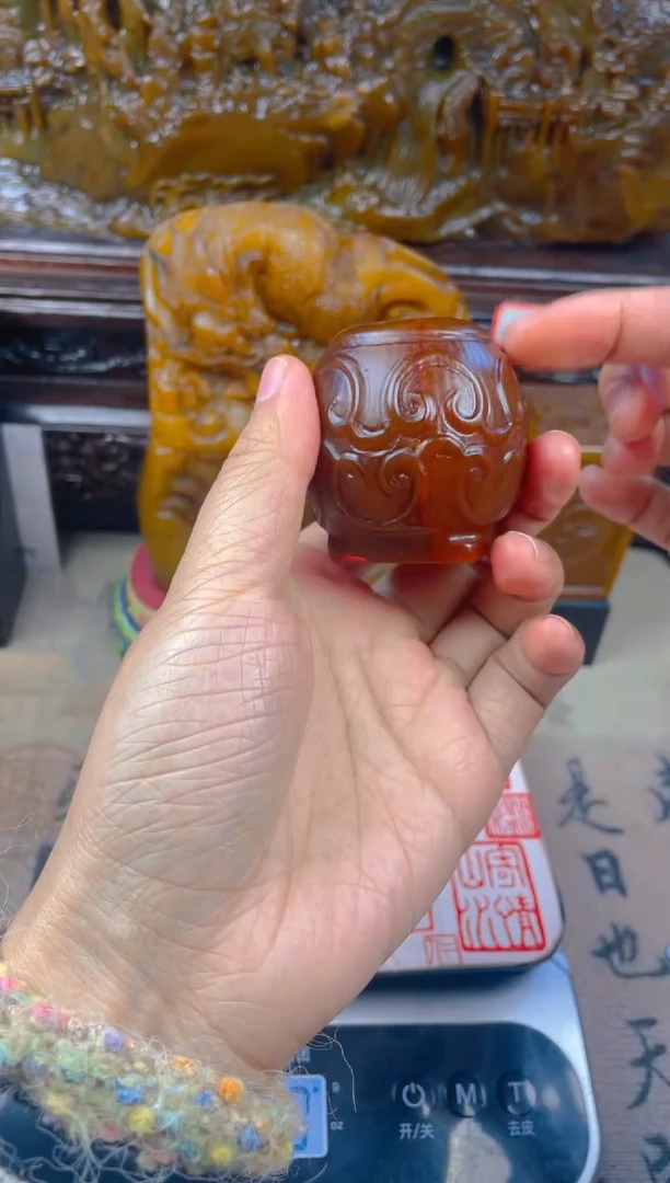 【闪购商品】寿山石印石红田有球必应章