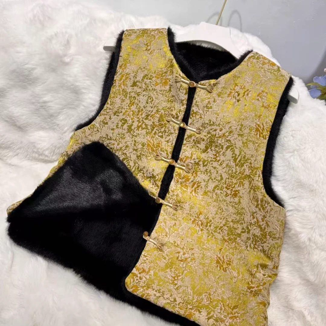 保暖加绒加厚新中式国风提花女士百搭中国风女装国潮风高端女装