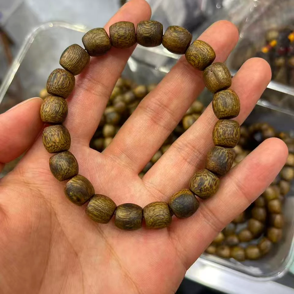 满江红 沉香手串一代老乌身金丝满油直切卡10 大珠子味道香氛级