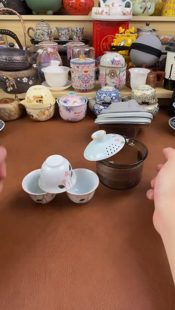 陶瓷茶具摆件旅行套组