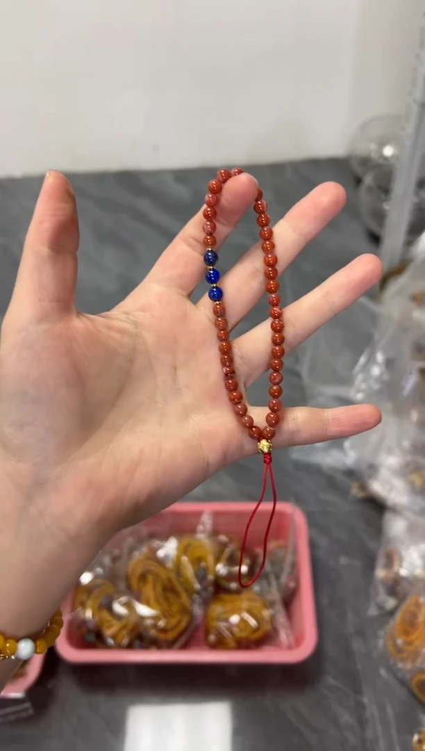 南红玛瑙未镶嵌项链南红火焰纹青金款挂链[0815]