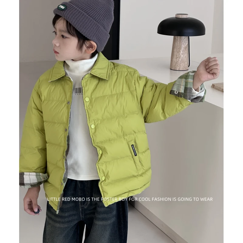 【现现】童装儿童90白鸭羽绒服两面穿2025冬季新款外套MMY841302