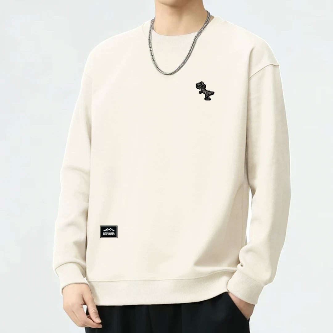 【万针刺绣小恐龙】宽松国潮长袖休闲潮流款百搭时尚运动卫衣6369