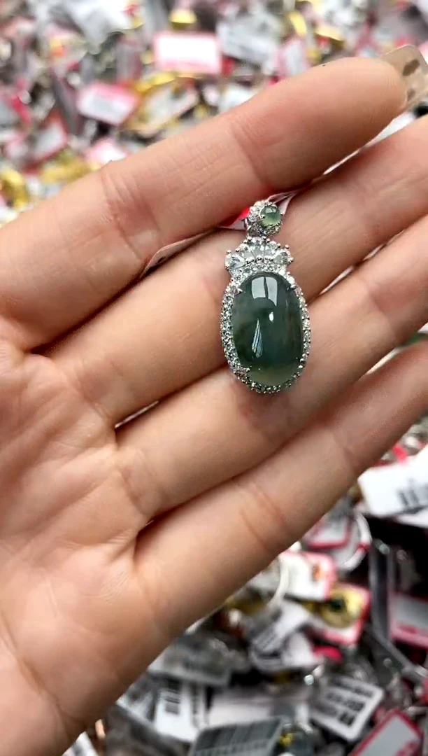 【闪购商品】翡翠戒指银S925镶嵌7777777     8